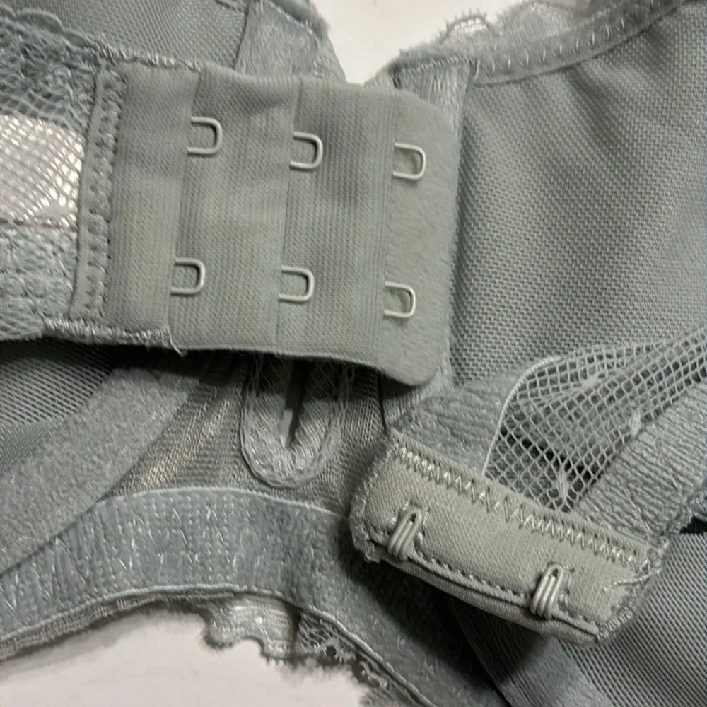 Auden Light Green Unlined Balconette Coverage Lace Underwire Bra